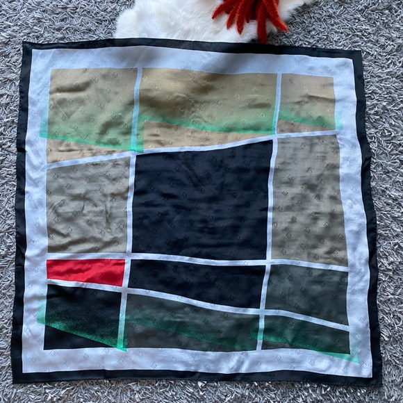Chic Geometric Silk Scarf - Picture 2 of 5